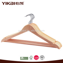 Antislip shirt and pants wooden clothes hanger